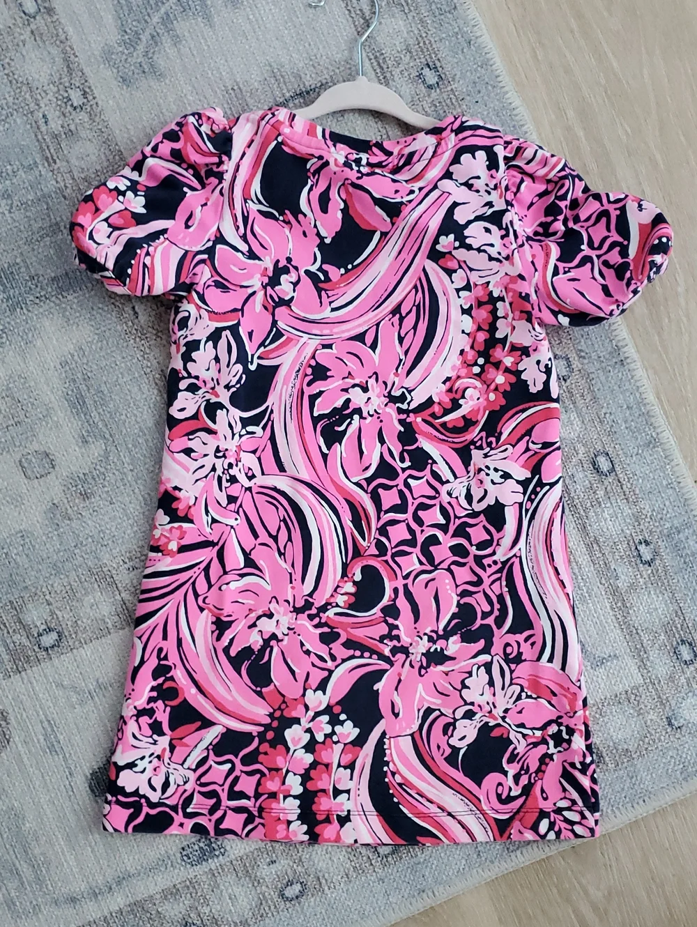 Lilly Pulitzer Girls Shift Dress Pink Floral SzS (4-5)